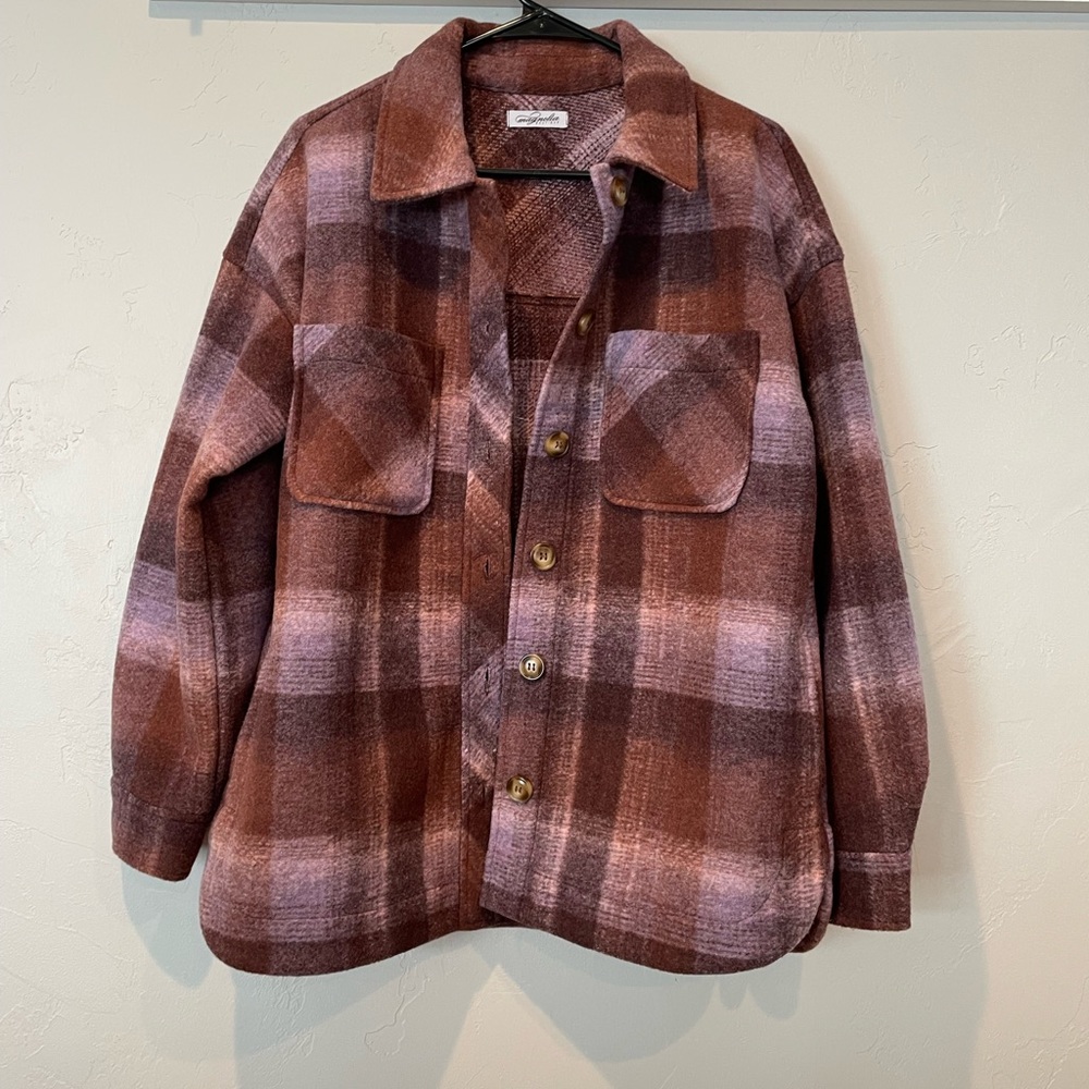 NWOT Mixed Berry Plaid Flannel Shacket
